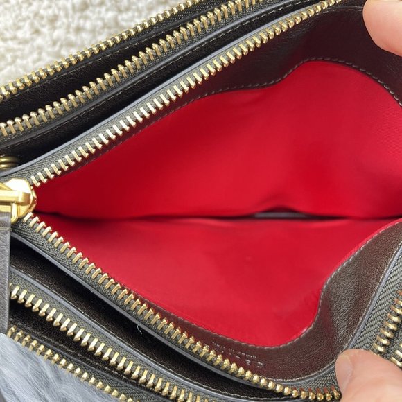 Celine Trio Goatskin Army Olive Green Phoebe Philo Small Crossbody Hand Bag EUC - Picture 12 of 15